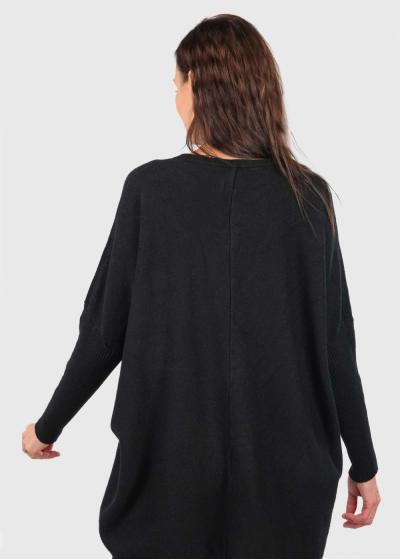 Annabelle black sweater with pockets - back