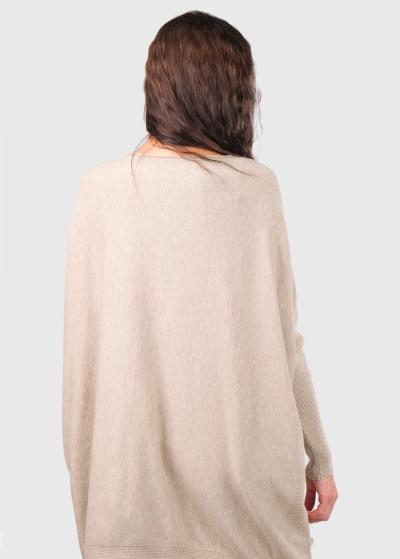Ariana beige sweater with pockets - back
