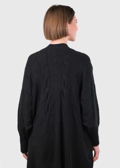 Audrie black warm cardigan - back