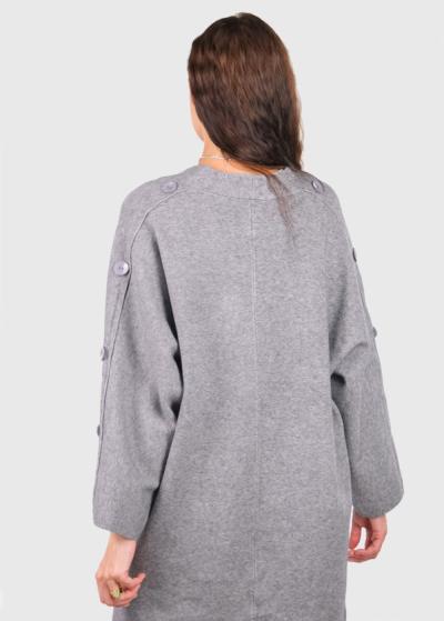 Beatrice grey cardigan with buttons - back