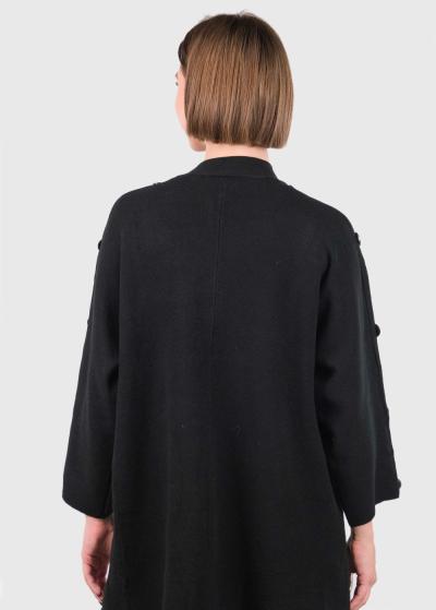 Beatrice black cardigan with buttons - back
