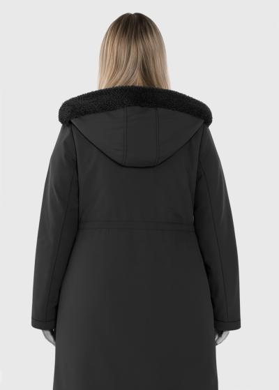 Aner Plus Size black drawstring jacket - back