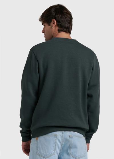 Aleko tumši zaļš vienkrāsains džemperis - back