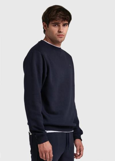 Aleko tumši zils vienkrāsains džemperis - back