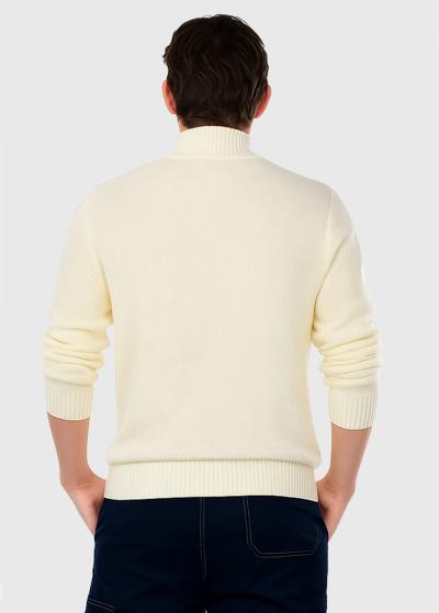 Autis gaiši bēšs džemperis ar augstu apkakli - back