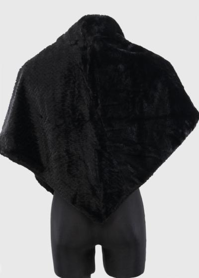 Viv melna mākslīgās kažokādas šalle - back