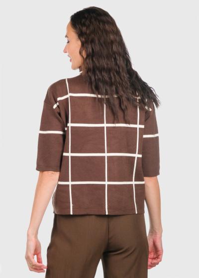 Tay коричневый джемпер с высоким воротом - back