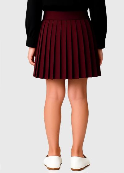 Sylvia bordo gofrēti svārki  - back