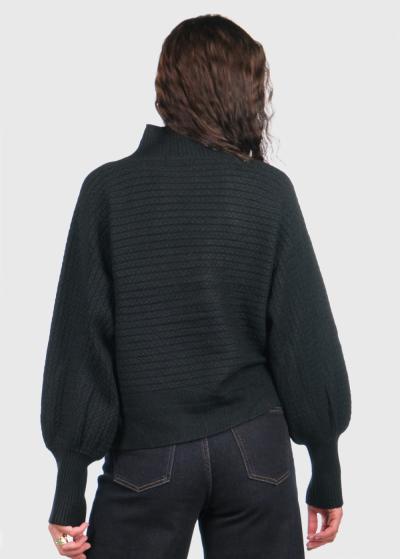 Scarlett melns džemperis ar augstu apkakli - back