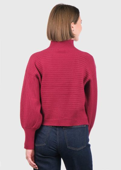 Scarlett bordo džemperis ar augstu apkakli - back