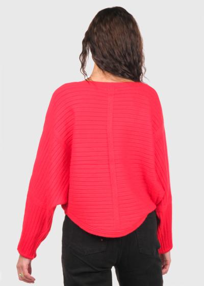 Sally красный свитер - back