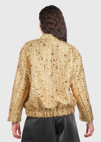 Pipe zelta jaka-bomberis ar spīdumiem - back