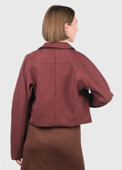 Penny bordo īsa žakete ar rāvējslēdzēju - back