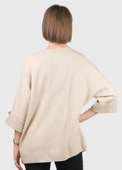 Pamela бежевый свитер с карманом - back