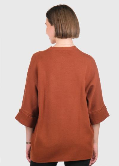 Pamela коричневый свитер с карманом - back