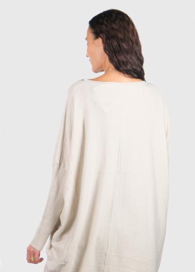 Amelia beige longline sweater - back