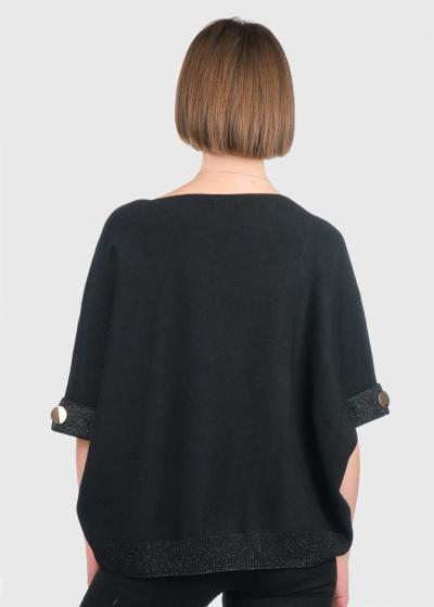 Pam черный джемпер с рукавом три четверти - back