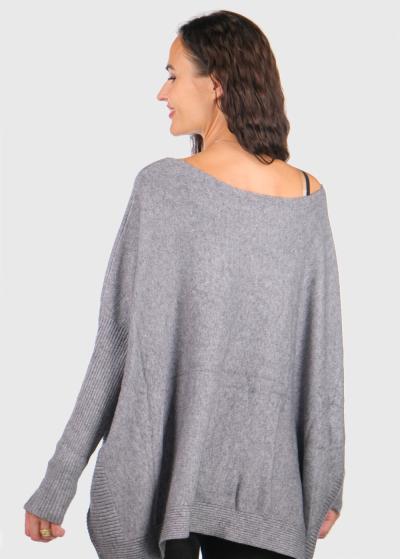 Arbella grey oversized sweater - back