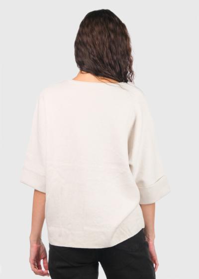 Abigail светло-бежевый свитер с рукавом три четверти - back