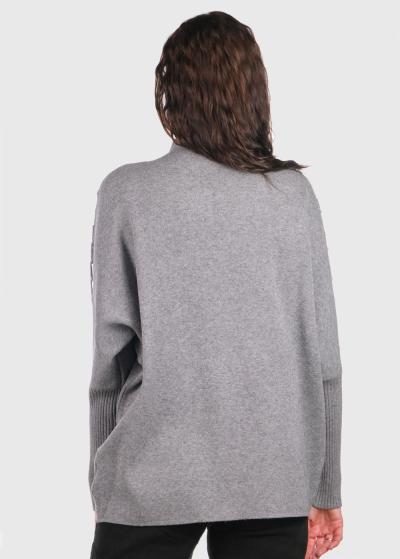 Scar pelēks sieviešu džemperis - back
