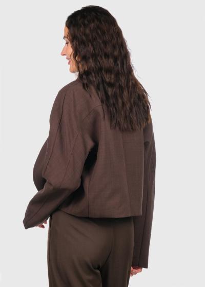 Penny brūna īsa žakete ar rāvējslēdzēju - back