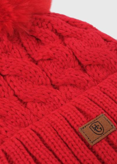 Stef red pom pom hat - back