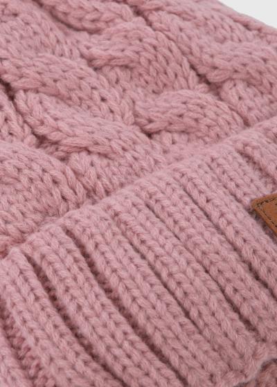 Stef розовая шапка с помпоном - back