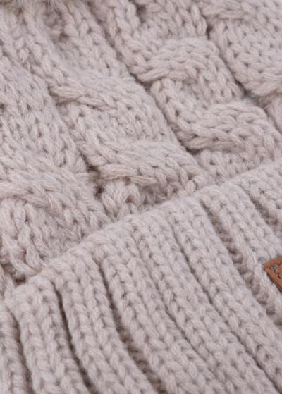 Stef бежевая шапка с помпоном - back