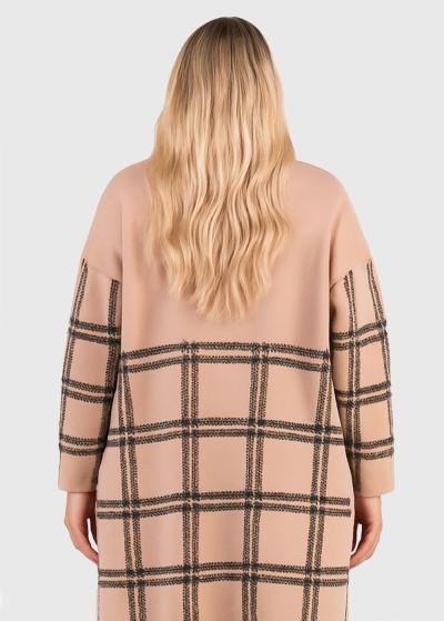 Bella бежевый кардиган с карманами - back