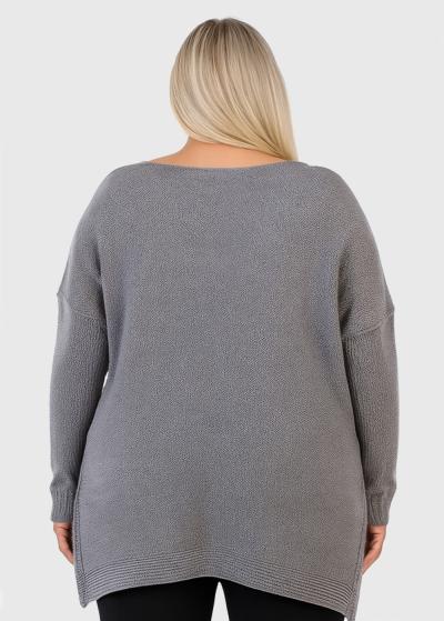 Arbella серый свитер свободного кроя - back
