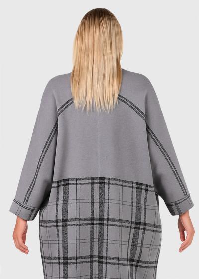 Bella серый кардиган с карманами - back