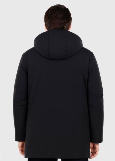 Metin black jacket with hood - back