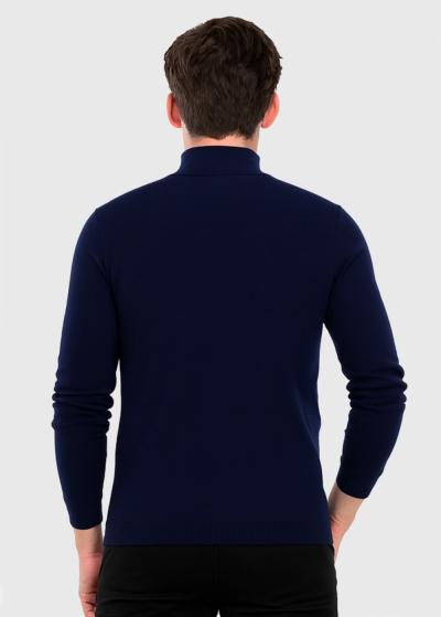 Eoghan tumši zila bītlene ar augstu apkakli - back