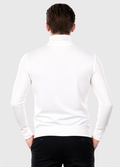 Eoghan balta bītlene ar augstu apkakli - back