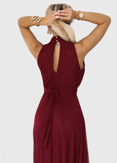 Ellie bordo long evening dress - back
