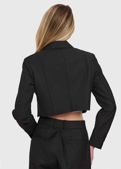 Emily black cropped blazer - back
