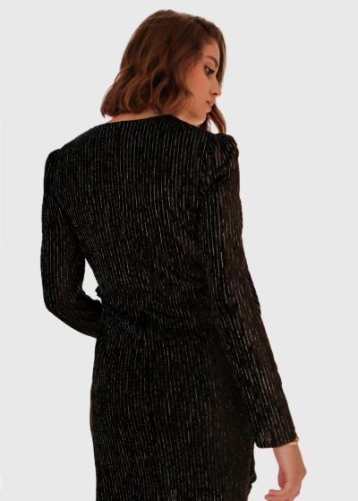 Evelyn black short evening dress - back