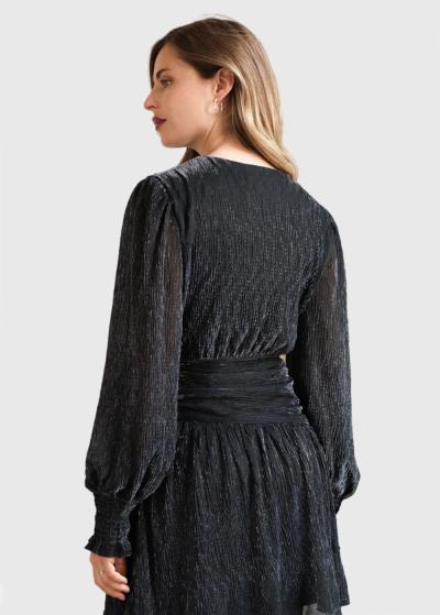 Flo black short evening dress - back