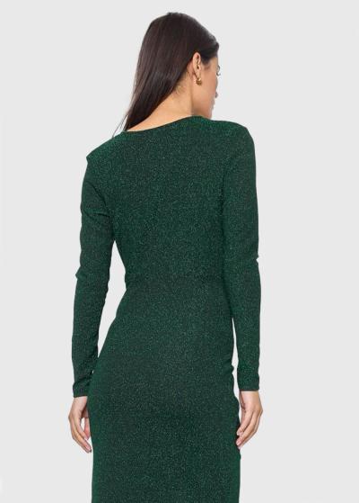 Frances green evening dress with split - back