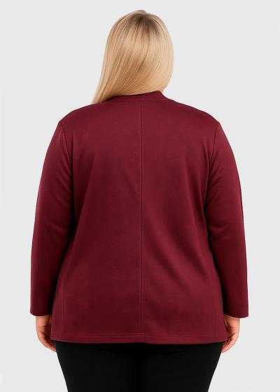 Gaby Plus Size dark red women's blazer - back