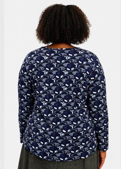 Gabby Plus Size dark blue printed blouse - back