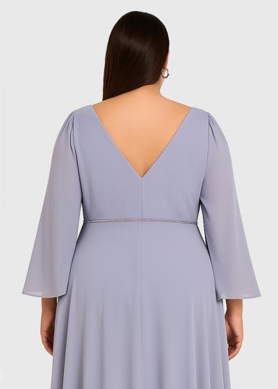 Grace Plus Size light blue evening dress - back