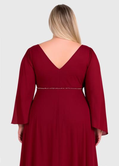 Grace Plus Size red evening dress - back