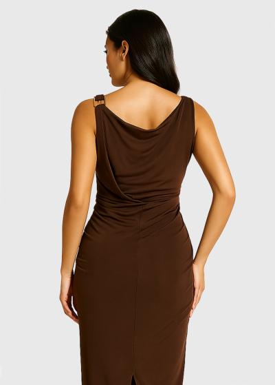 Genevieve brown evening dress - back