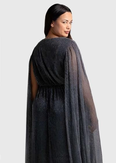 Carmilla Plus Size black evening dress - back