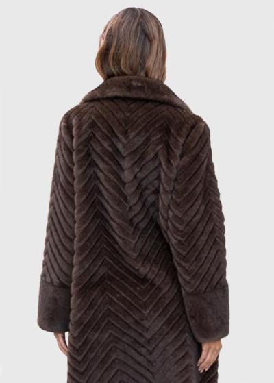 Isabelle brown faux&nbsp;fur&nbsp;coat - back