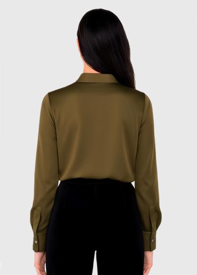 Nuna khaki long sleeve blouse - back