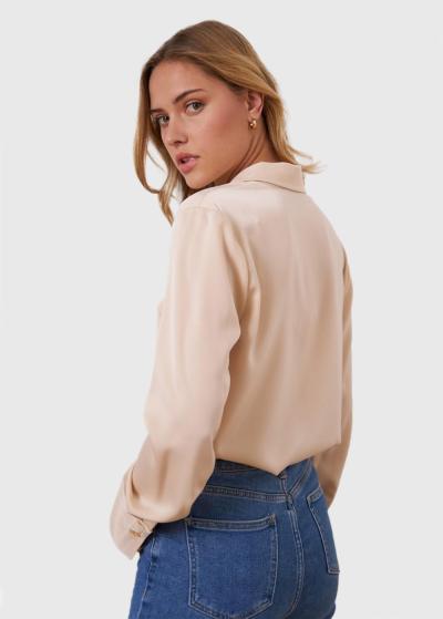 Nuna beige long sleeve blouse - back