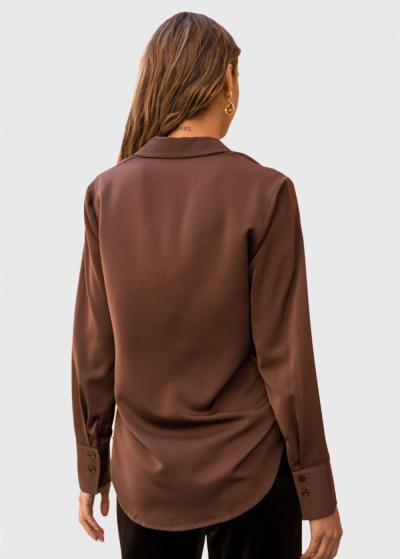 Nuna brown long sleeve blouse - back