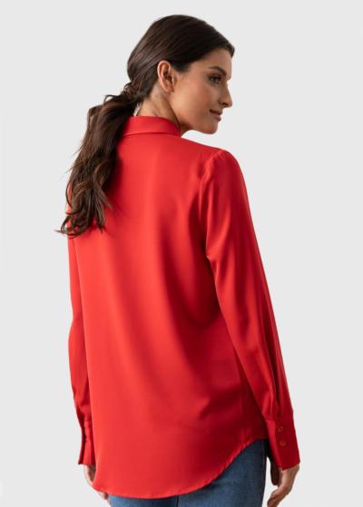 Nuna red long sleeve blouse - back